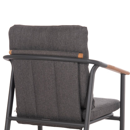 OUTDOOR DINING SET 5PCS SENTI HM11003.01 ALUMINUM & OLEFIN CUSHION COVERS---GREY