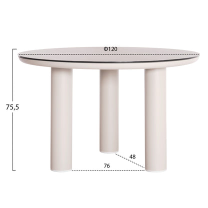 OUTDOOR DINING SET 5PCS STREAM HM11004.02 CREAM WHITE ALUM.--ROPE-OLEFIN CUSHIONS BEIGE