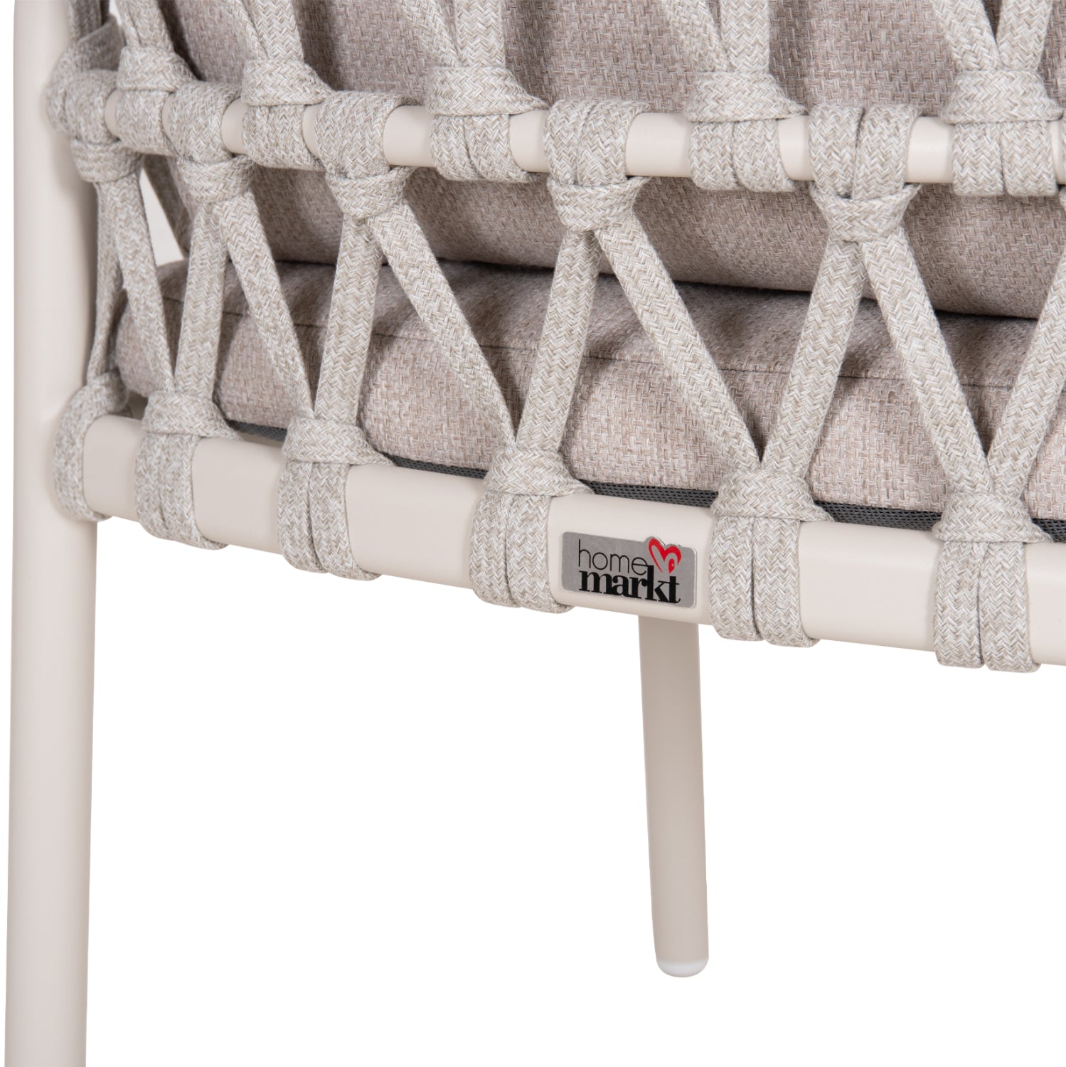 OUTDOOR DINING SET 5PCS STREAM HM11004.02 CREAM WHITE ALUM.--ROPE-OLEFIN CUSHIONS BEIGE