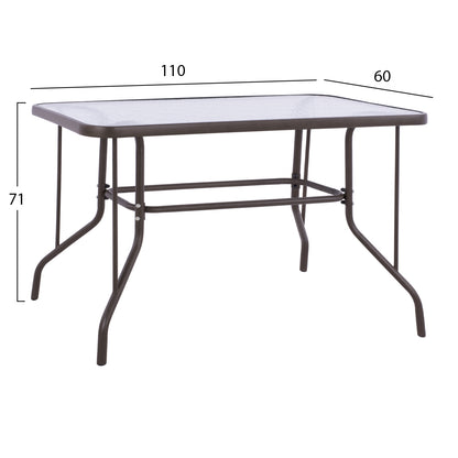 OUTDOOR DINING SET 5PCS HM5193.02--4 CHAIRS & TABLE 110x60cm--BROWN COLOR