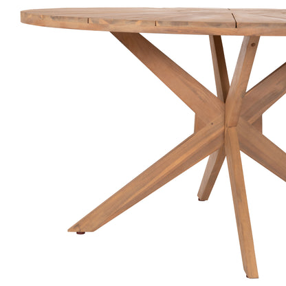 OUTDOOR DINING SET 5PCS CORTEN HM10900.01 ACACIA WOOD IN NATURAL--CUSHIONS IN BEIGE