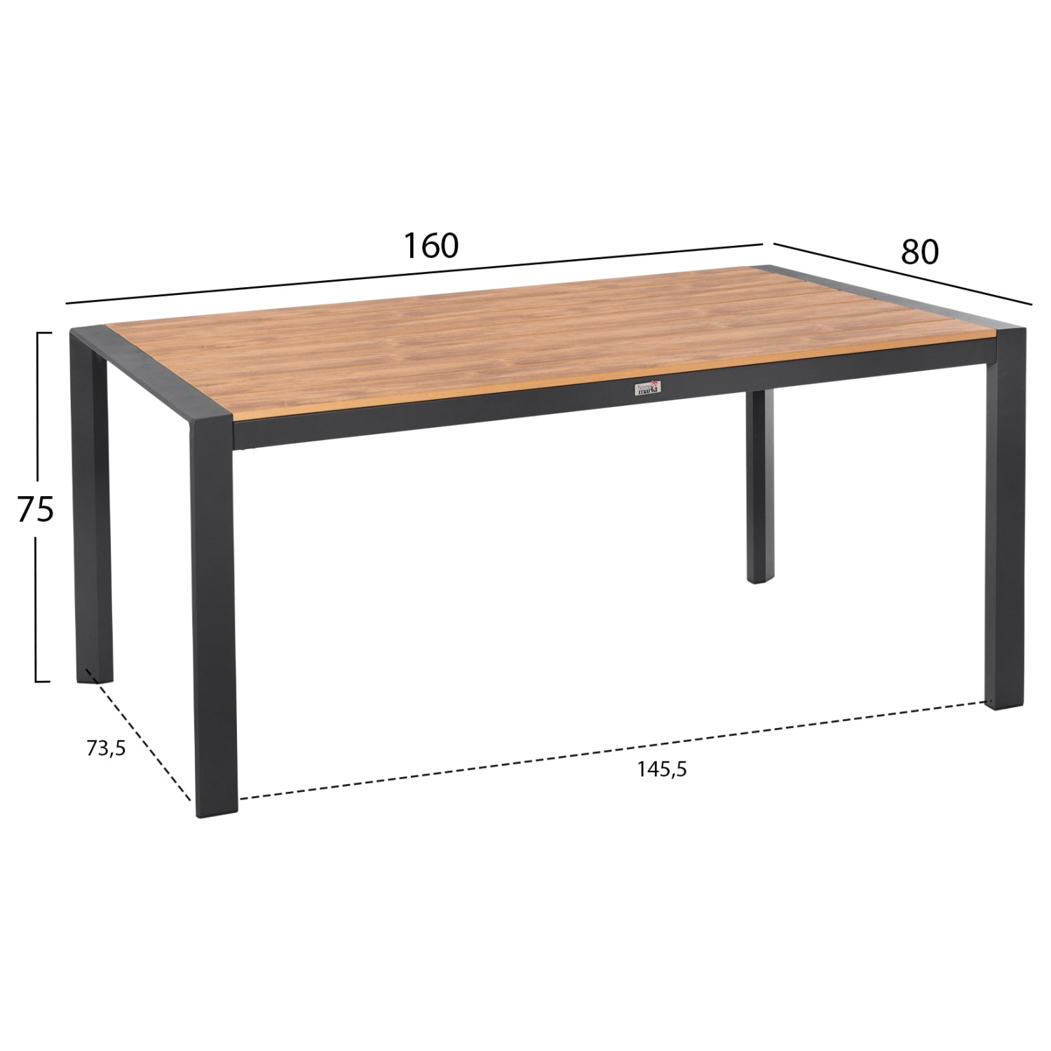 OUTDOOR DINING SET 5PCS HILLIARD HM10998.03 ANTHRACITE ALUMINUM-POLYWOOD