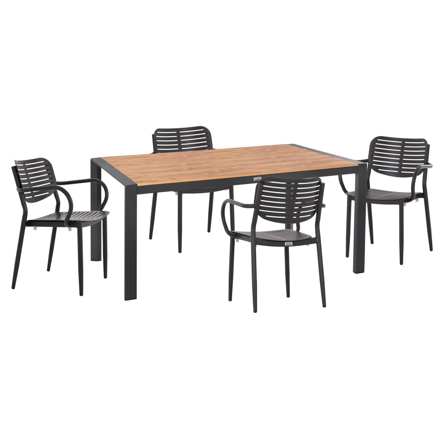 OUTDOOR DINING SET 5PCS HILLIARD HM10998.03 ANTHRACITE ALUMINUM-POLYWOOD