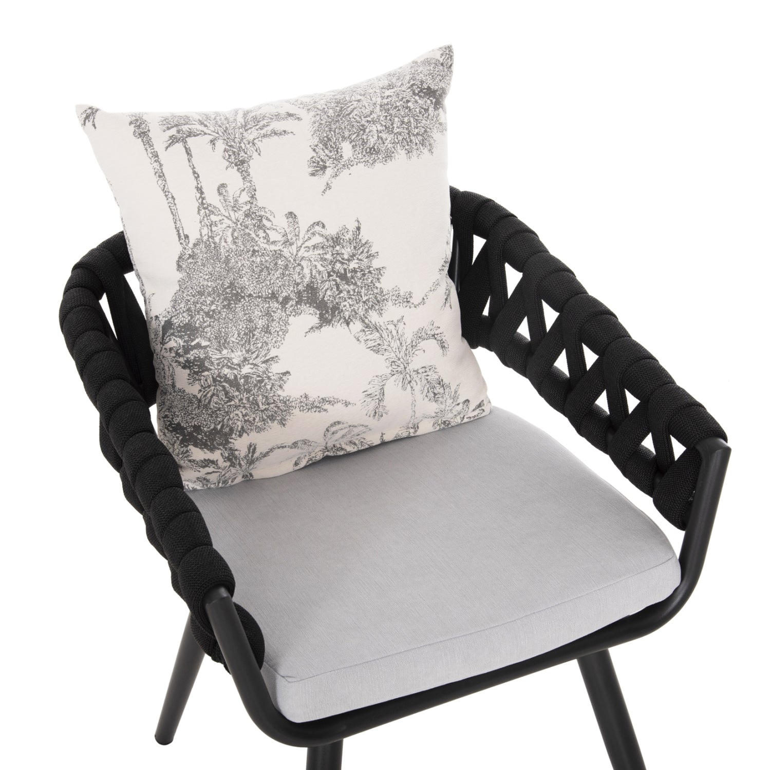 OUTDOOR DINING SET 5PCS CAMDEN HM11000.01 ALUMINUM IN ANTHRACITE--ECRU CUSHIONS