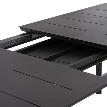 OUTDOOR 6-SEAT DINING SET ELARA HM10726.01 GREY ALUMINUM-EXTENDABLE DINING TABLE
