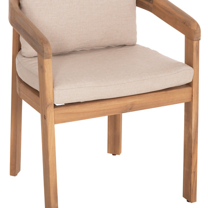 OUTDOOR DINING SET 7PCS CRAVIN HM10903 ACACIA WOOD IN NATURAL--CUSHIONS IN BEIGE