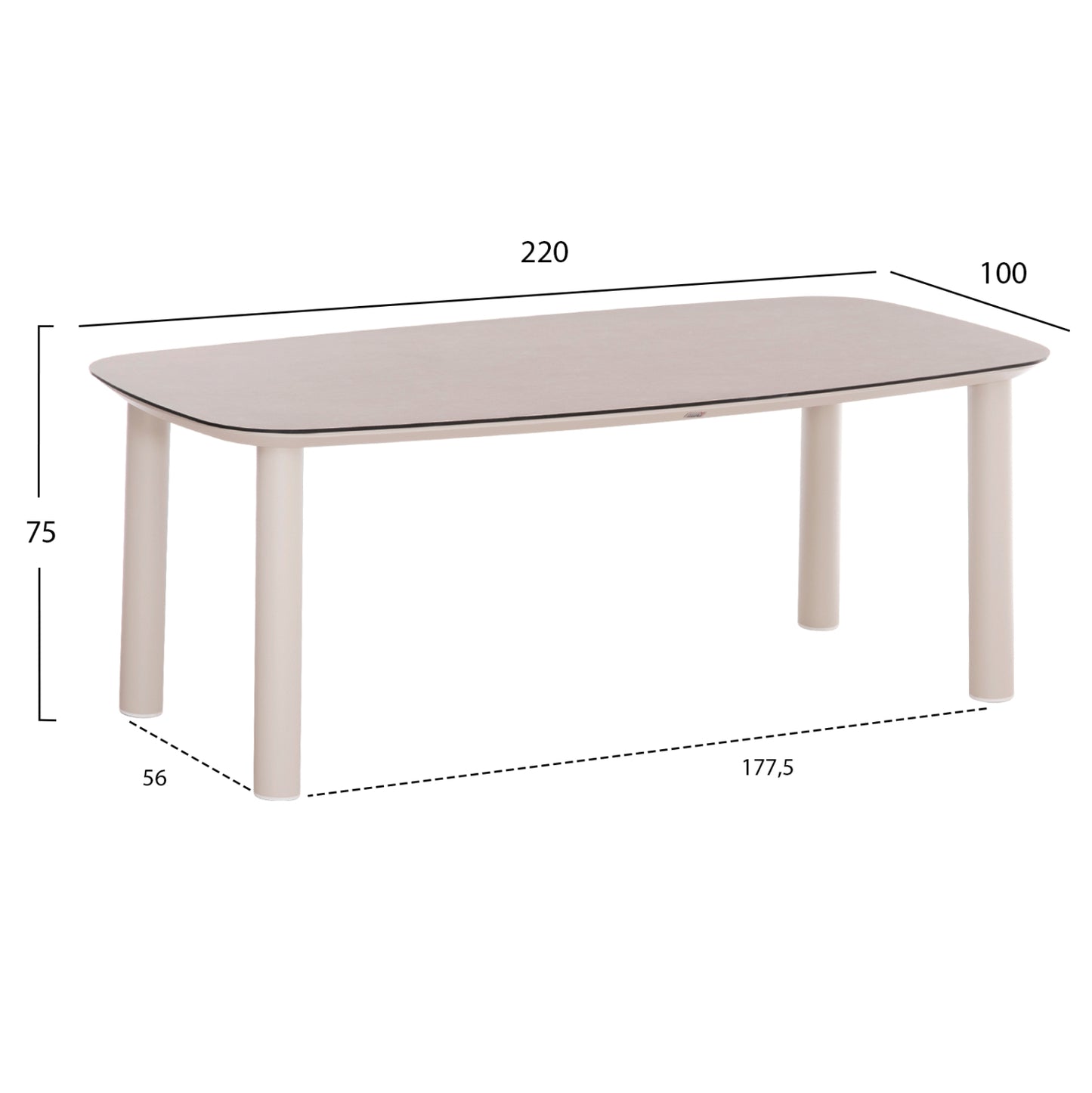 OUTDOOR DINING SET 7PCS SENTI HM10908.02 ALUMINUM IN CREAM WHITE & BEIGE OLEFIN CUSHION COVERS