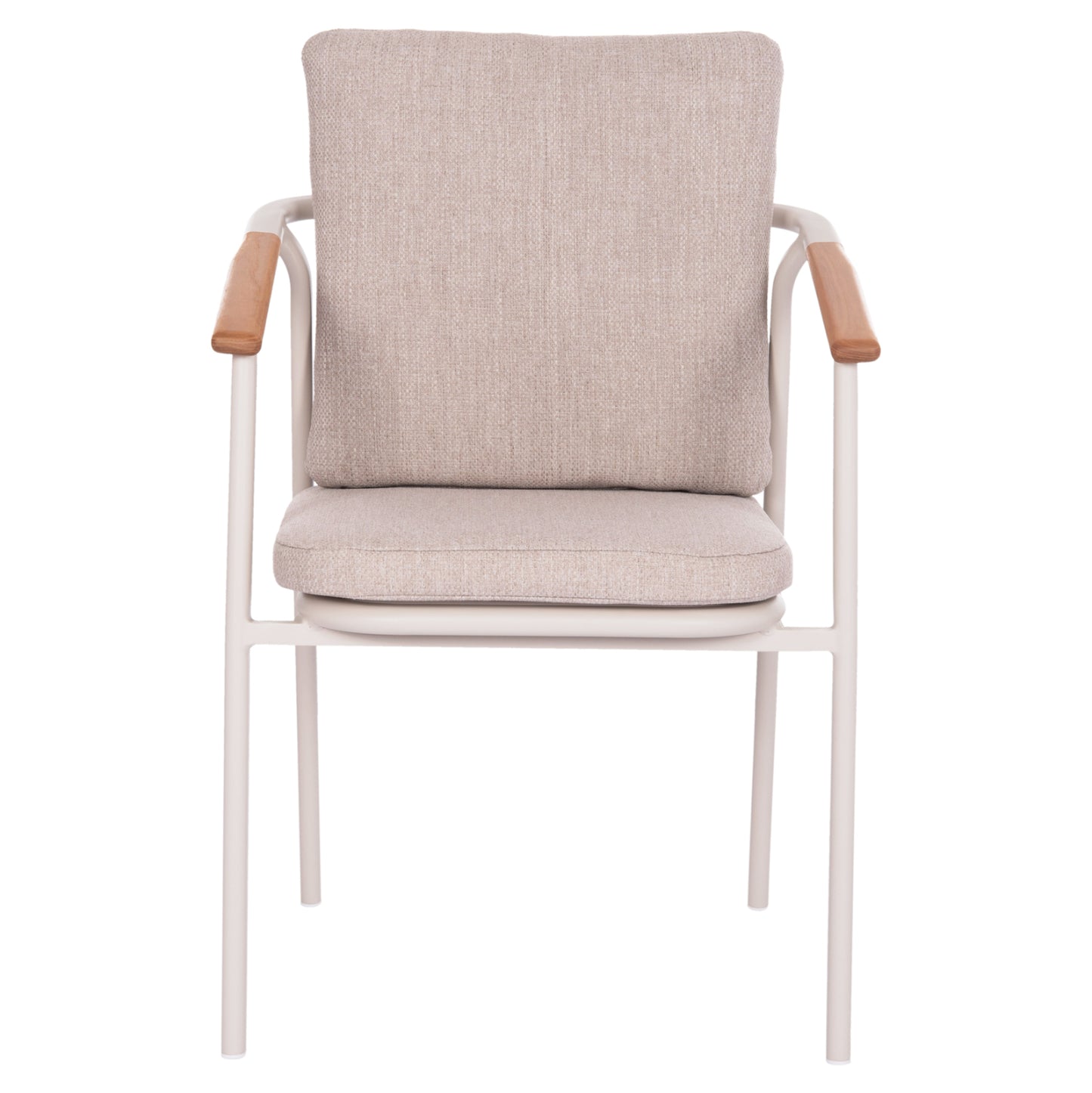 OUTDOOR DINING SET 7PCS SENTI HM10908.02 ALUMINUM IN CREAM WHITE & BEIGE OLEFIN CUSHION COVERS