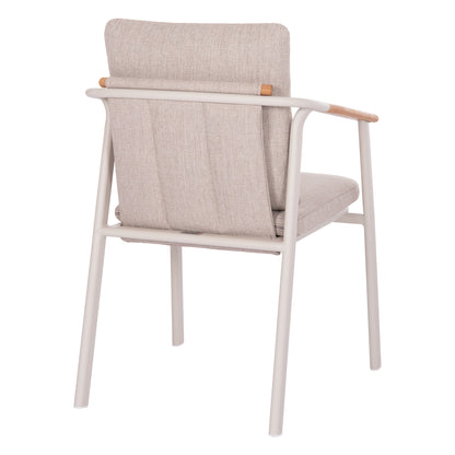 OUTDOOR DINING SET 7PCS SENTI HM10908.02 ALUMINUM IN CREAM WHITE & BEIGE OLEFIN CUSHION COVERS