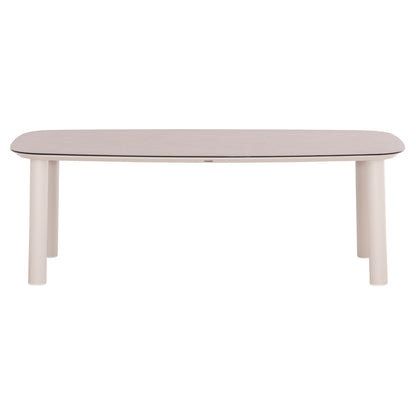 OUTDOOR DINING SET 7PCS SENTI HM10908.02 ALUMINUM IN CREAM WHITE & BEIGE OLEFIN CUSHION COVERS