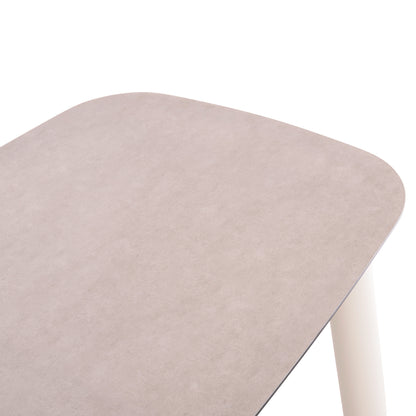 OUTDOOR DINING SET 7PCS SENTI HM10908.02 ALUMINUM IN CREAM WHITE & BEIGE OLEFIN CUSHION COVERS