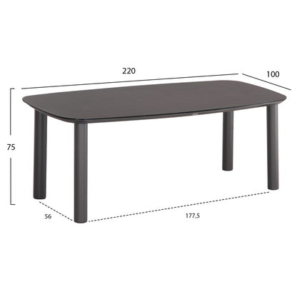 OUTDOOR DINING SET 7PCS DOSUN HM10910.01 ALUMINUM-ROPE-OLEFIN CUSHION COVERS---GREY