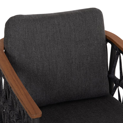 OUTDOOR DINING SET 7PCS DOSUN HM10910.01 ALUMINUM-ROPE-OLEFIN CUSHION COVERS---GREY