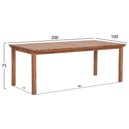 OUTDOOR DINING SET 7PCS FINTO HM10923 TEAK WOOD IN NATURAL COLOR