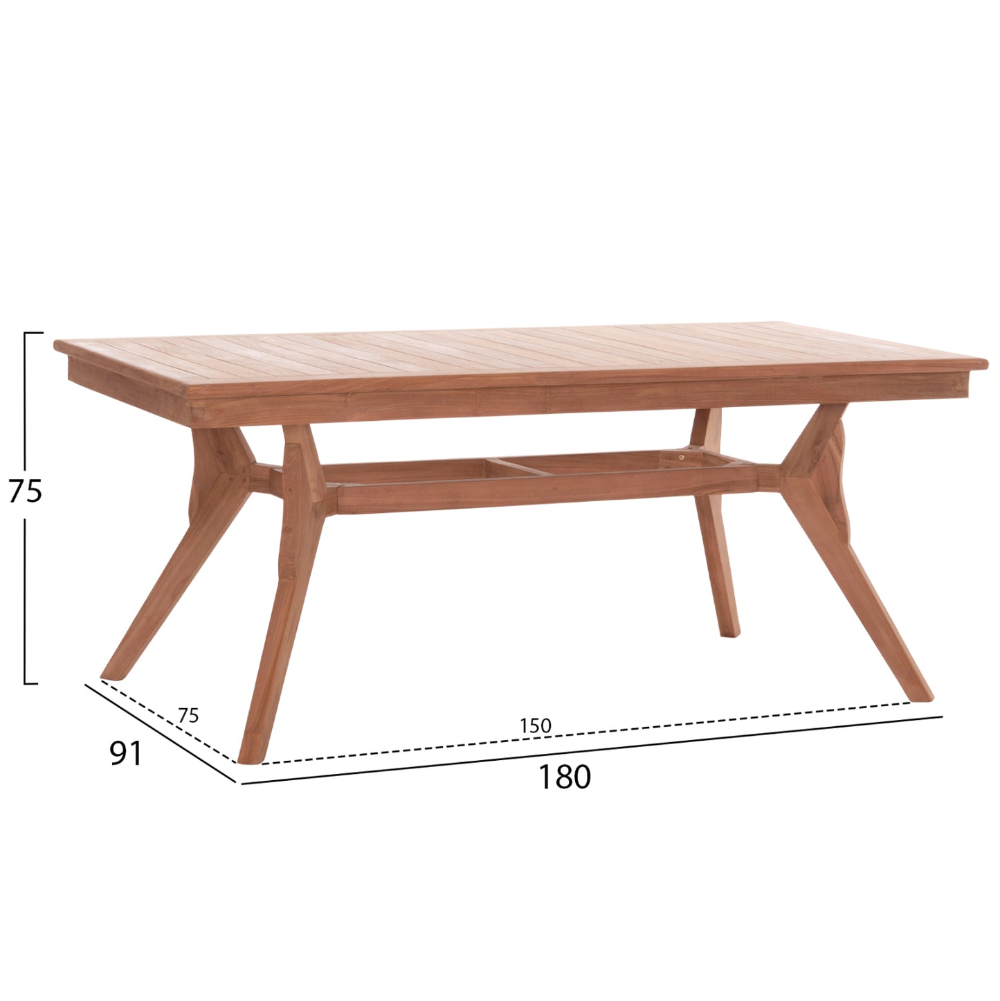 OUTDOOR DINING SET 7PCS WONDER HM10925 TEAK WOOD IN NATURAL COLOR