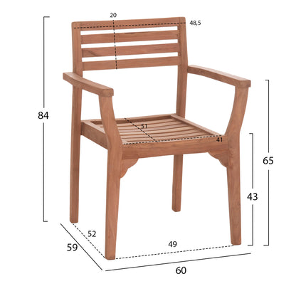 OUTDOOR DINING SET 7PCS WONDER HM10925 TEAK WOOD IN NATURAL COLOR