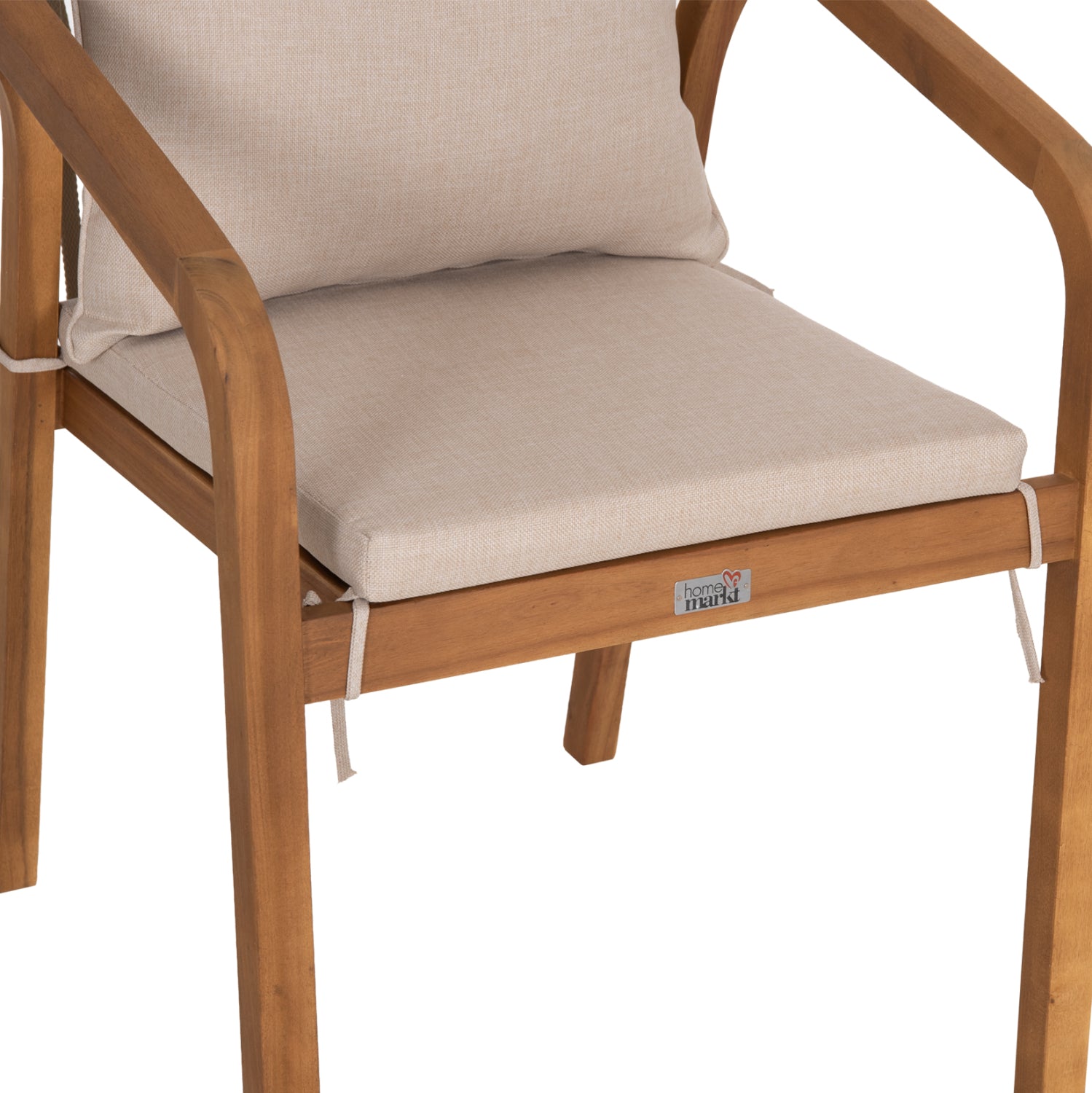 OUTDOOR DINING SET 7PCS KROLL HM10990 ACACIA WOOD IN NATURAL-CUSHIONS IN BEIGE