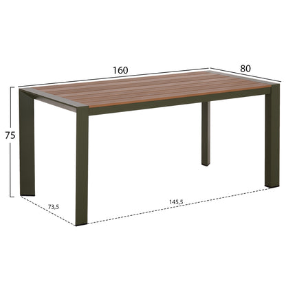 OUTDOOR DINING SET 7PCS HILLIARD HM10999.07 OLIVE GREEN ALUMINUM-POLYWOOD