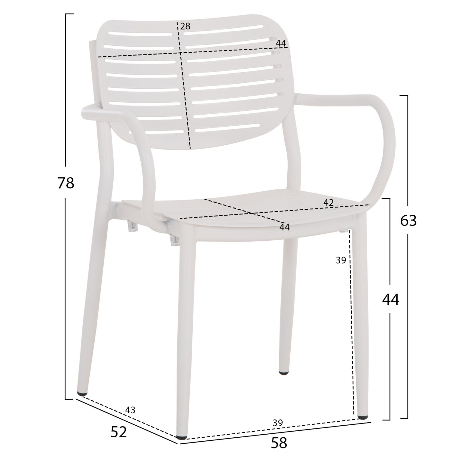 OUTDOOR DINING SET 7PCS  HM10999.01 WHITE ALUMINUM-POLYWOOD
