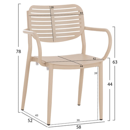 OUTDOOR DINING SET 7PCS HILLIARD HM10999.04 CHAMPAGNE COLORED ALUMINUM-POLYWOOD
