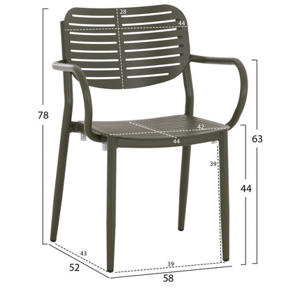 OUTDOOR DINING SET 7PCS HILLIARD HM10999.07 OLIVE GREEN ALUMINUM-POLYWOOD