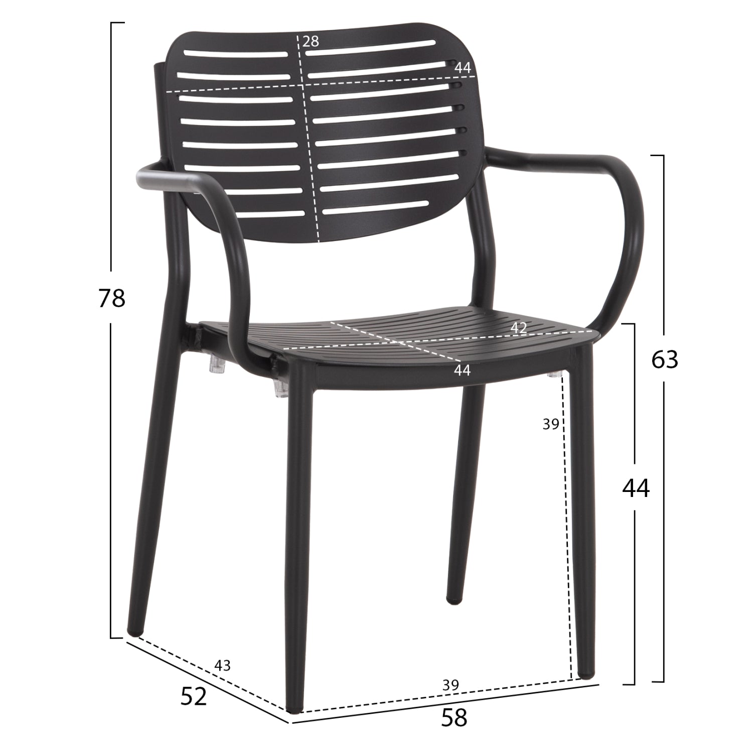 OUTDOOR DINING SET 7PCS HILLIARD HM10999.03 ANTHRACITE ALUMINUM-POLYWOOD