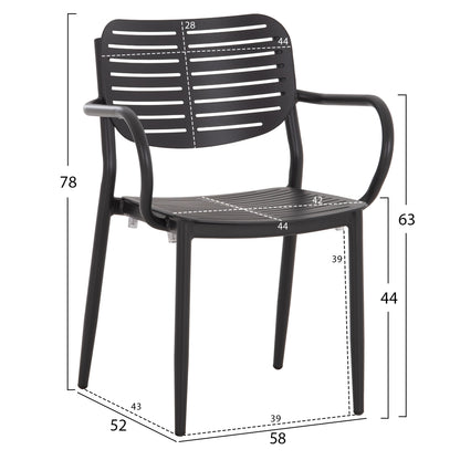 OUTDOOR DINING SET 7PCS HILLIARD HM10999.03 ANTHRACITE ALUMINUM-POLYWOOD