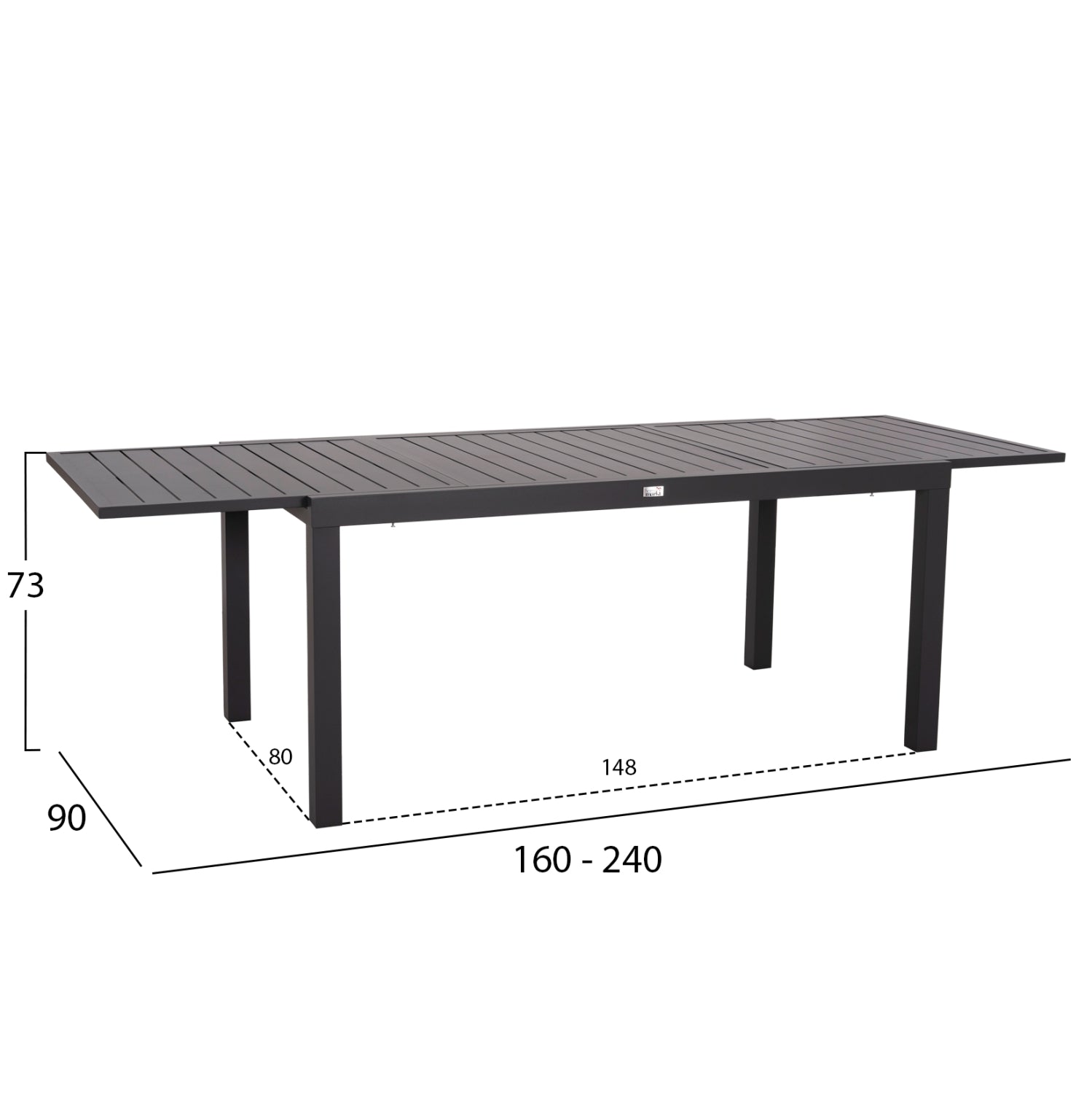 OUTDOOR DINING SET 7PCS KRUM HM21150 DARK GREY ALUMINUM-P.E.TWISTED RATTAN