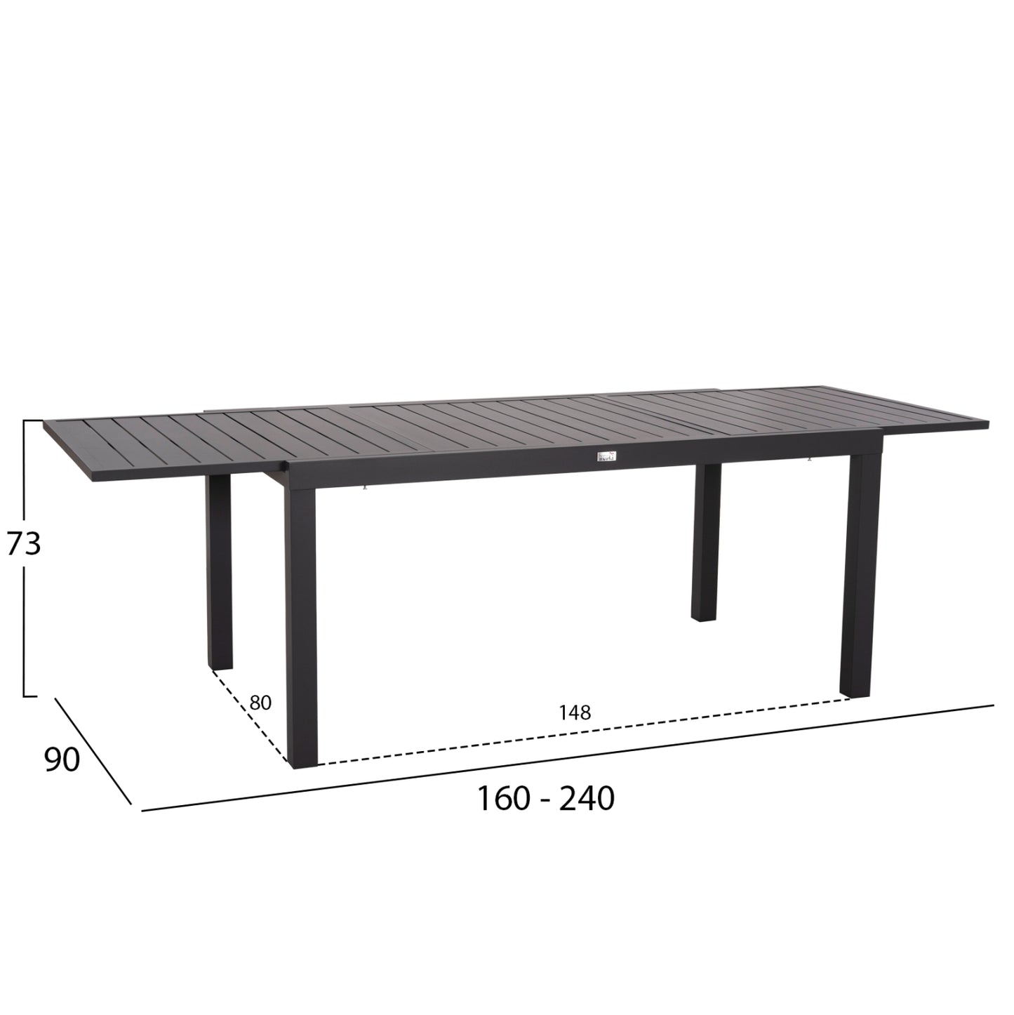 OUTDOOR DINING SET 7PCS KRUM HM21153 DARK GREY ALUMINUM-P.E.TWISTED RATTAN
