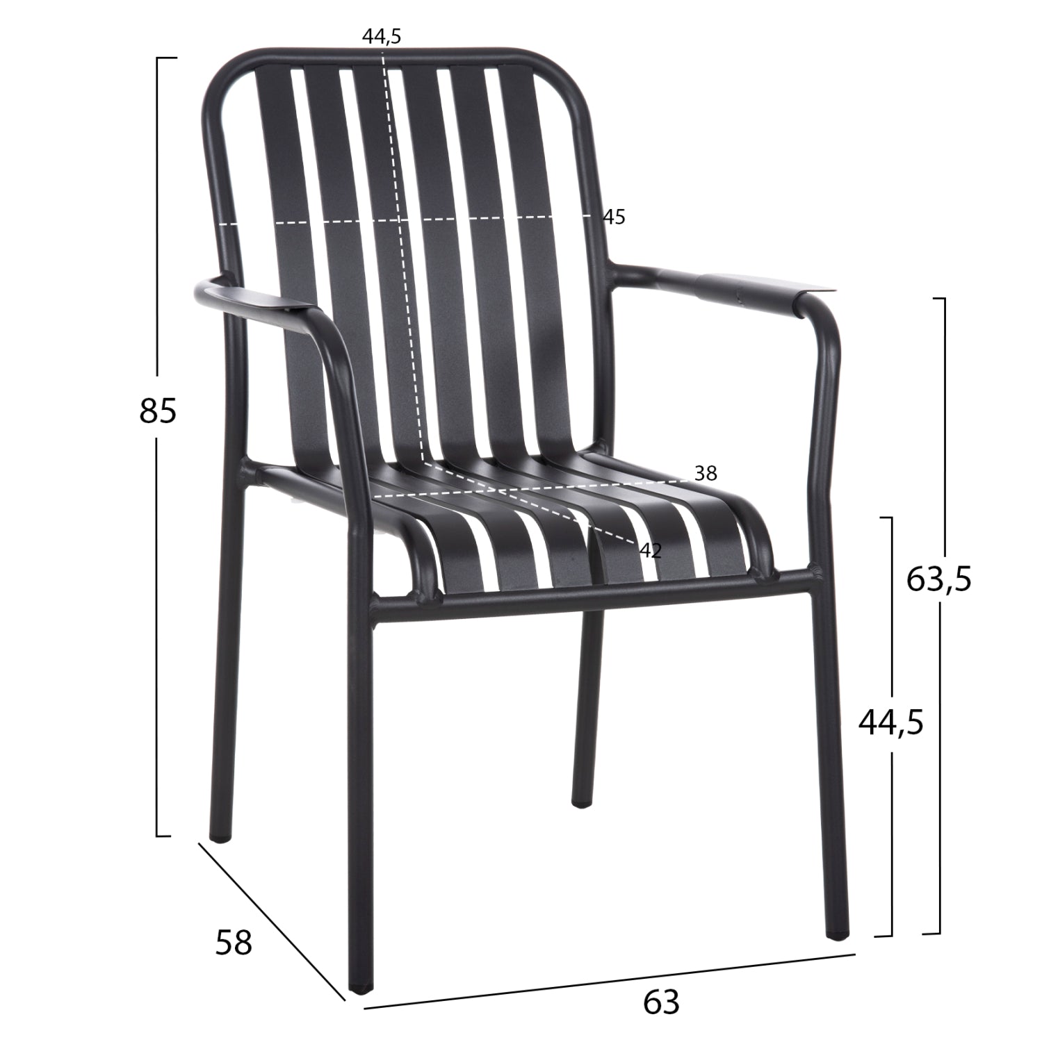 OUTDOOR DINING SET 7PCS KRUM HM21152 DARK GREY ALUMINUM