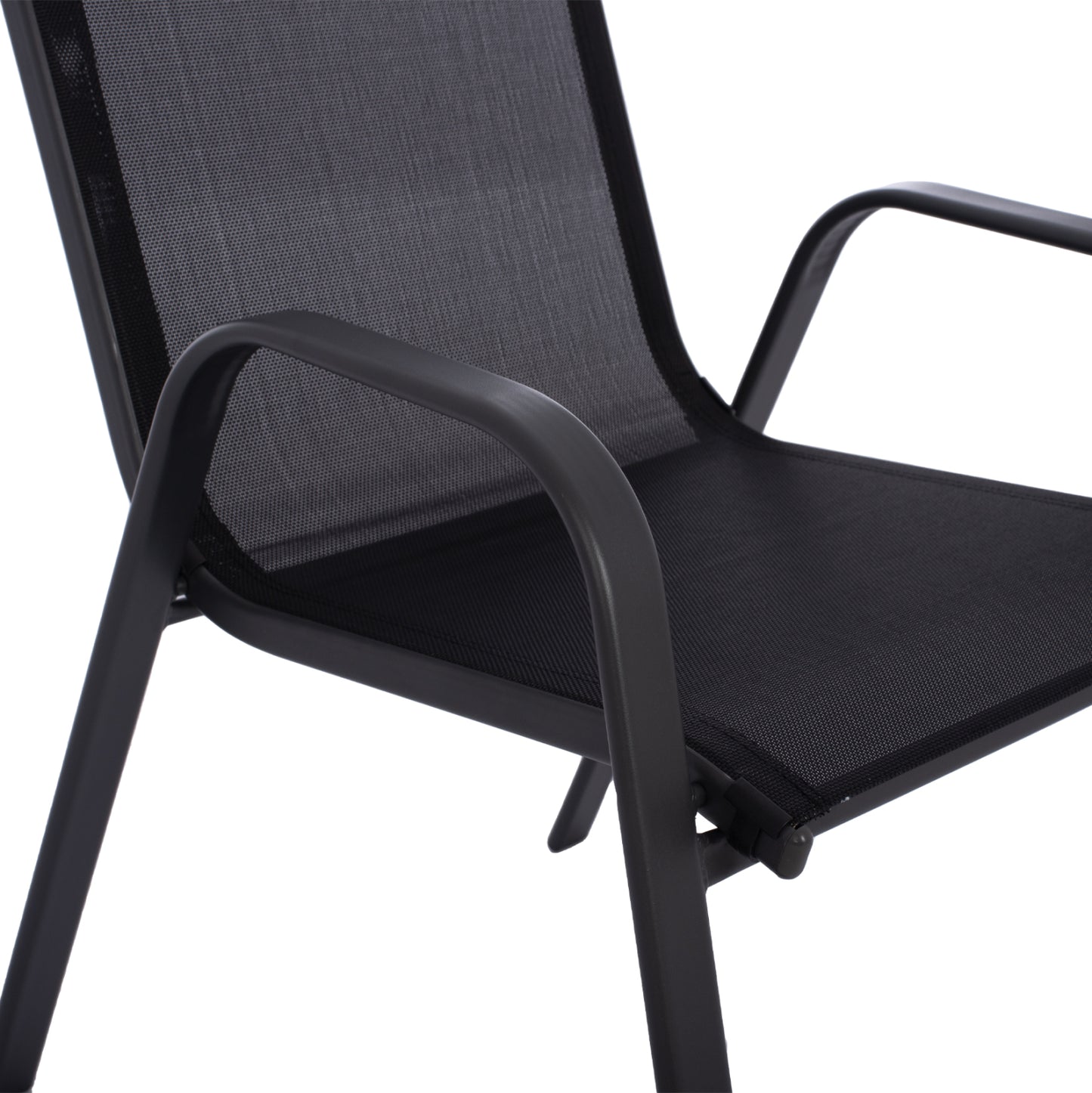OUTDOOR DINING SET ADAM HM5193.13 TABLE WITH 4 DINING CHAIRS--BLACK