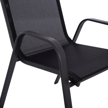 OUTDOOR DINING SET ADAM HM5193.13 TABLE WITH 4 DINING CHAIRS--BLACK
