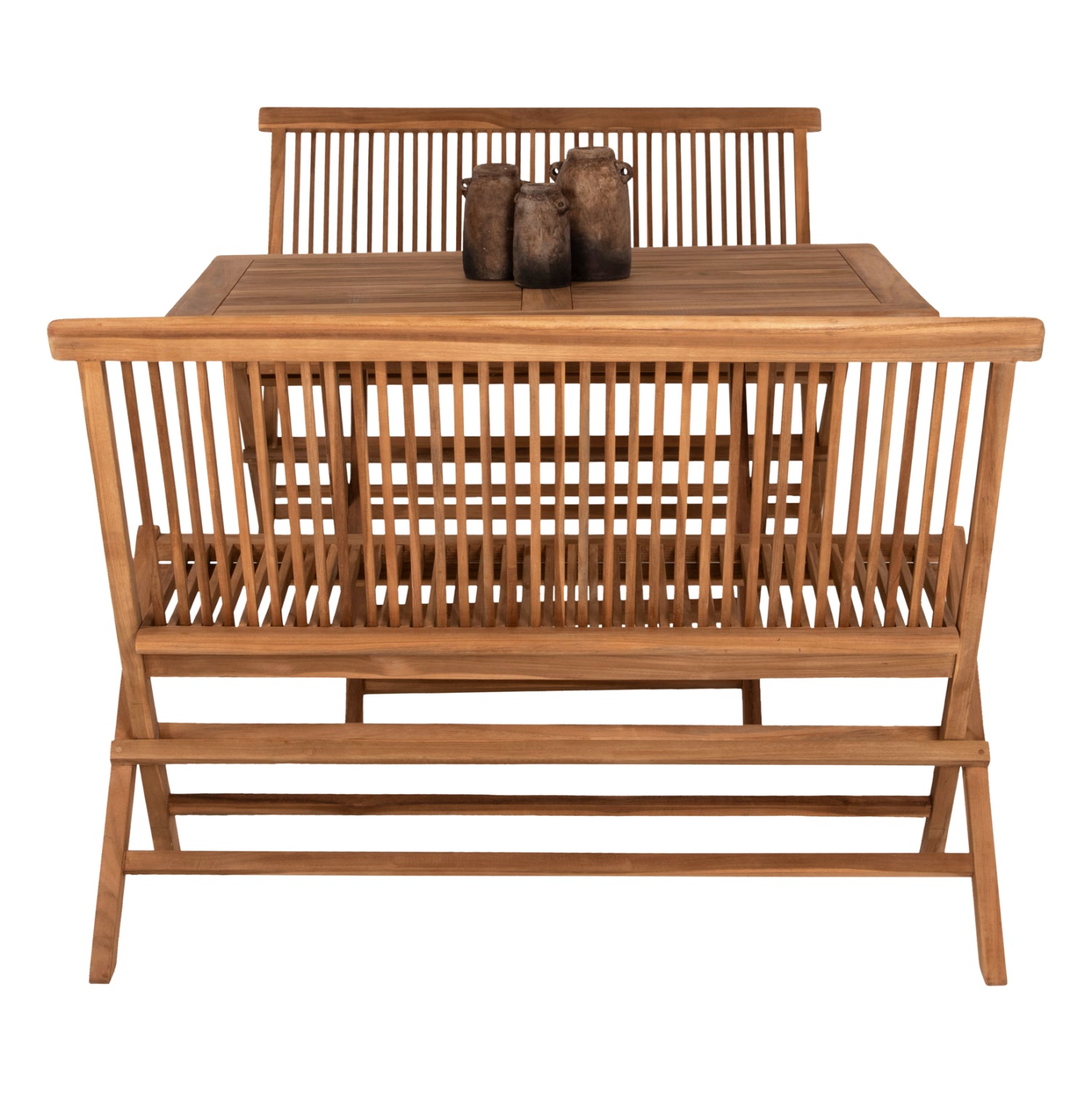 OUTDOOR DINING SET 3PCS KENDALL HM11952 SOLID TEAK WOOD IN NATURAL COLOR