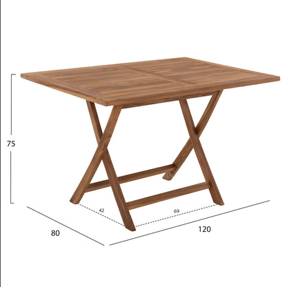 OUTDOOR DINING SET 6PCS KENDALL HM11954 SOLID TEAK WOOD IN NATURAL COLOR