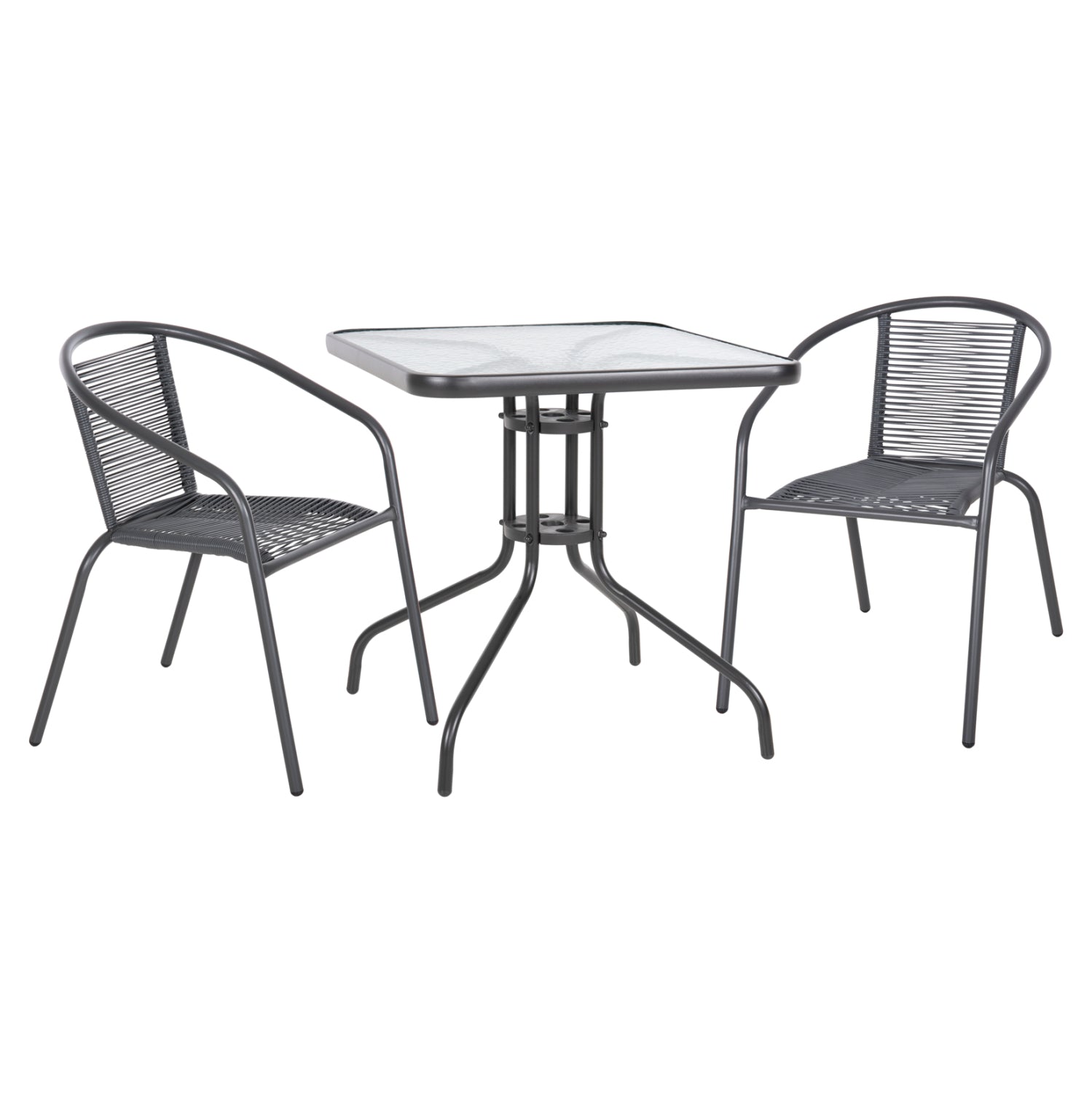 OUTDOOR 3PCS DINING SET FIGO HM10878.01 METAL & P.E.RATTAN IN GREY