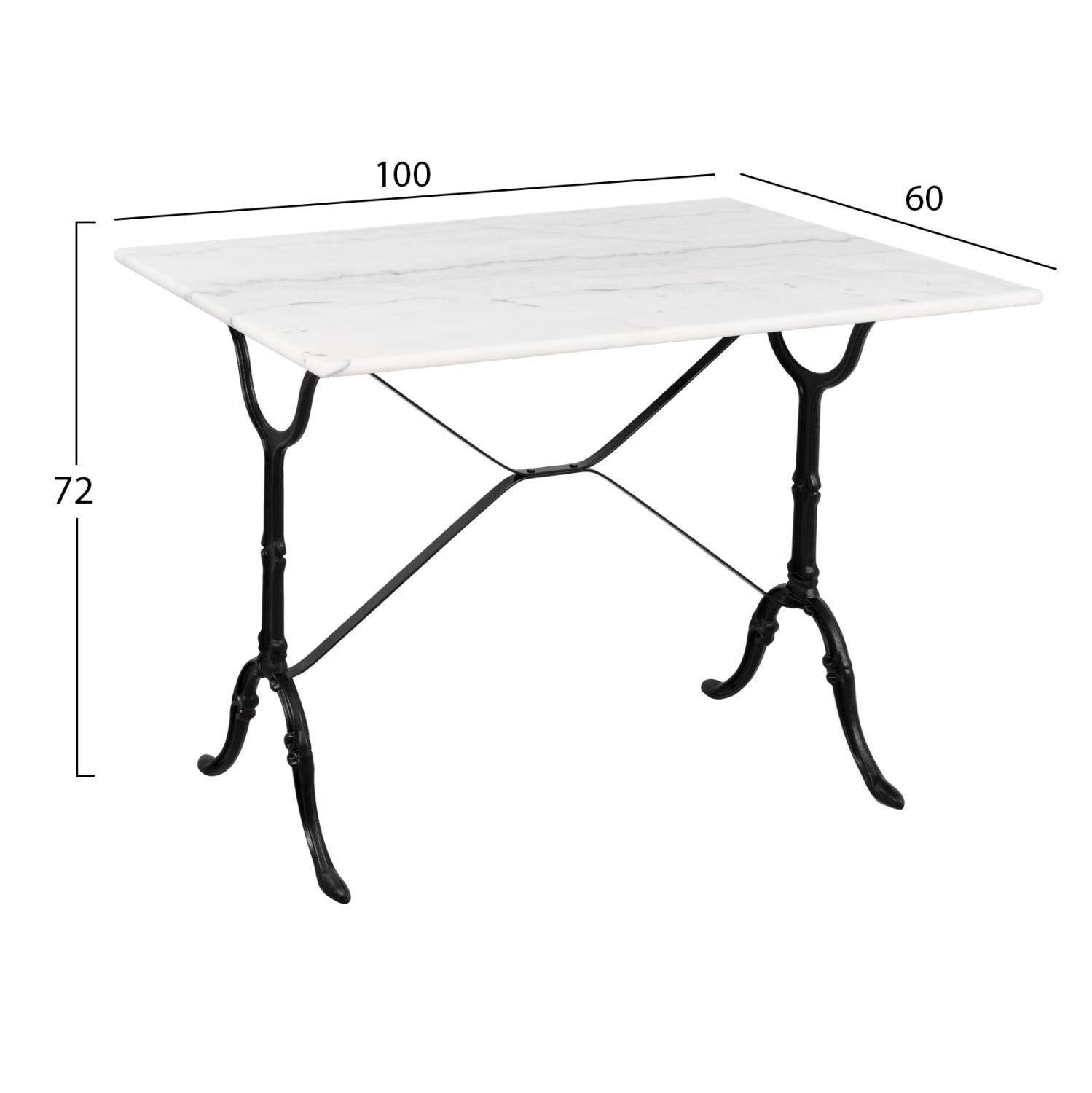 OUTDOOR DINING SET 5PCS ZETA HM10872.01 METAL-MARBLE-CAST IRON