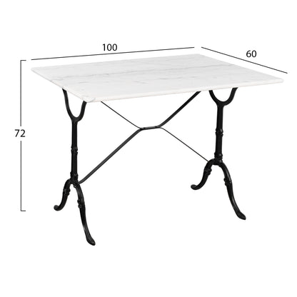 OUTDOOR DINING SET 5PCS ZETA HM10872.01 METAL-MARBLE-CAST IRON
