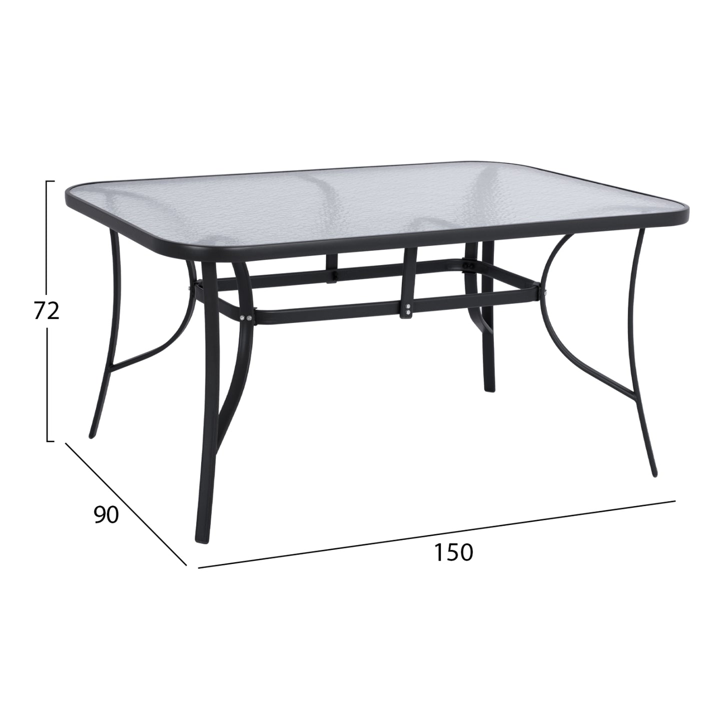 OUTDOOR DINING SET 5PCS REDAN HM10890.01 METAL-TEXTILENE IN BLACK & DARK GREY