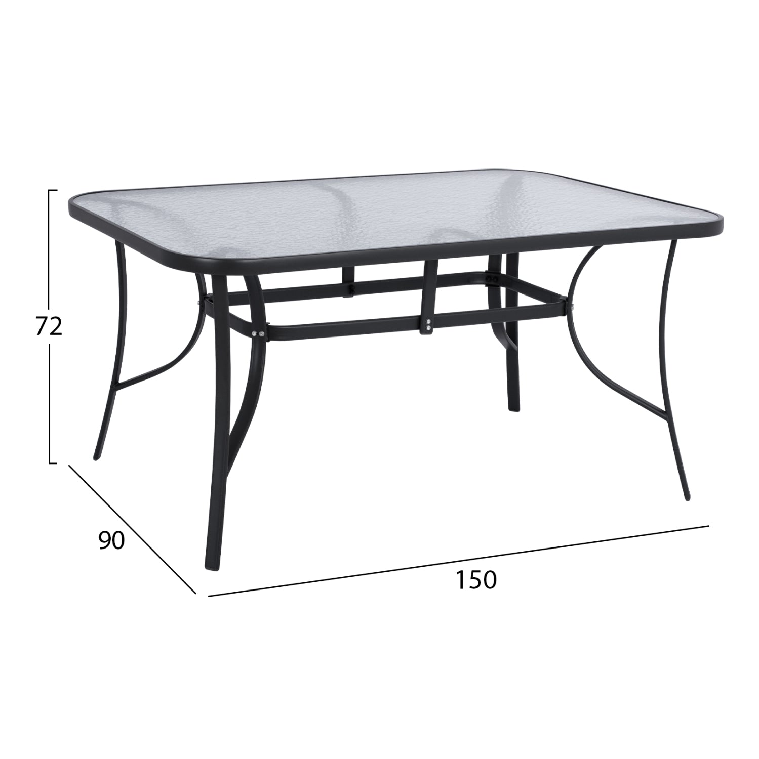 OUTDOOR DINING SET 5PCS REDAN HM10890.01 METAL-TEXTILENE IN BLACK & DARK GREY