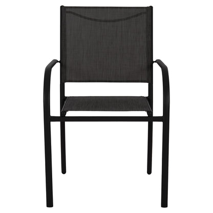 OUTDOOR DINING SET 5PCS REDAN HM10890.01 METAL-TEXTILENE IN BLACK & DARK GREY