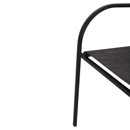 OUTDOOR DINING SET 5PCS REDAN HM10890.01 METAL-TEXTILENE IN BLACK & DARK GREY
