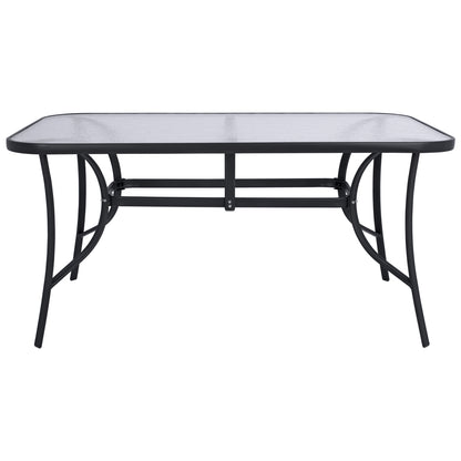 OUTDOOR DINING SET 5PCS REDAN HM10890.01 METAL-TEXTILENE IN BLACK & DARK GREY