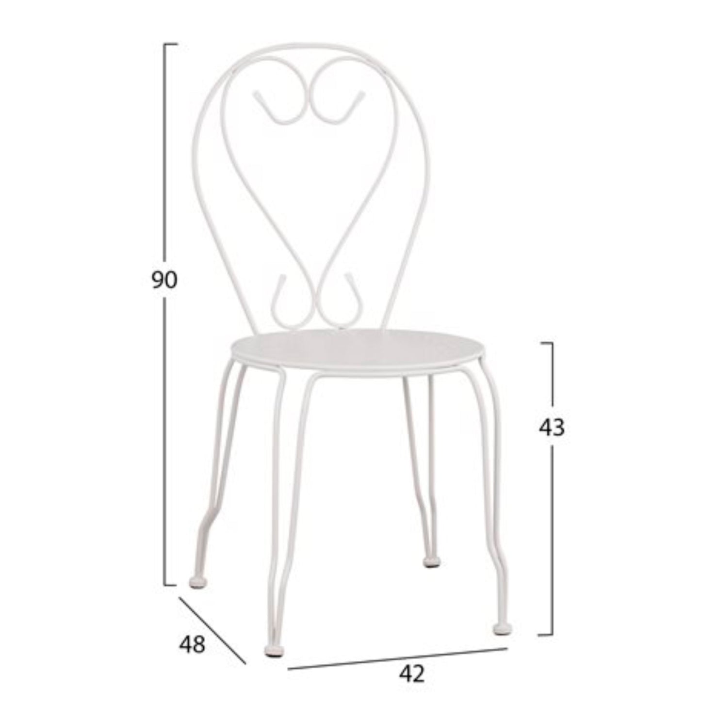 OUTDOOR DINING SET 3PCS HM11875 METALLIC WHITE