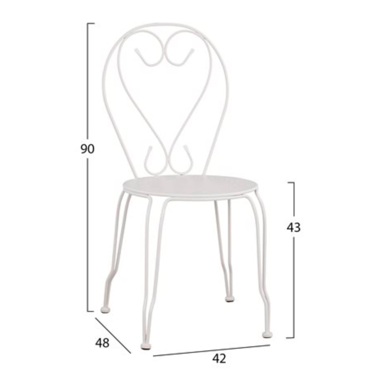 OUTDOOR DINING SET 3PCS HM11875 METALLIC WHITE