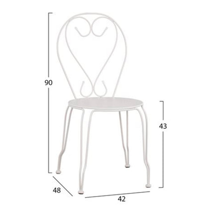 OUTDOOR DINING SET 3PCS HM11875 METALLIC WHITE