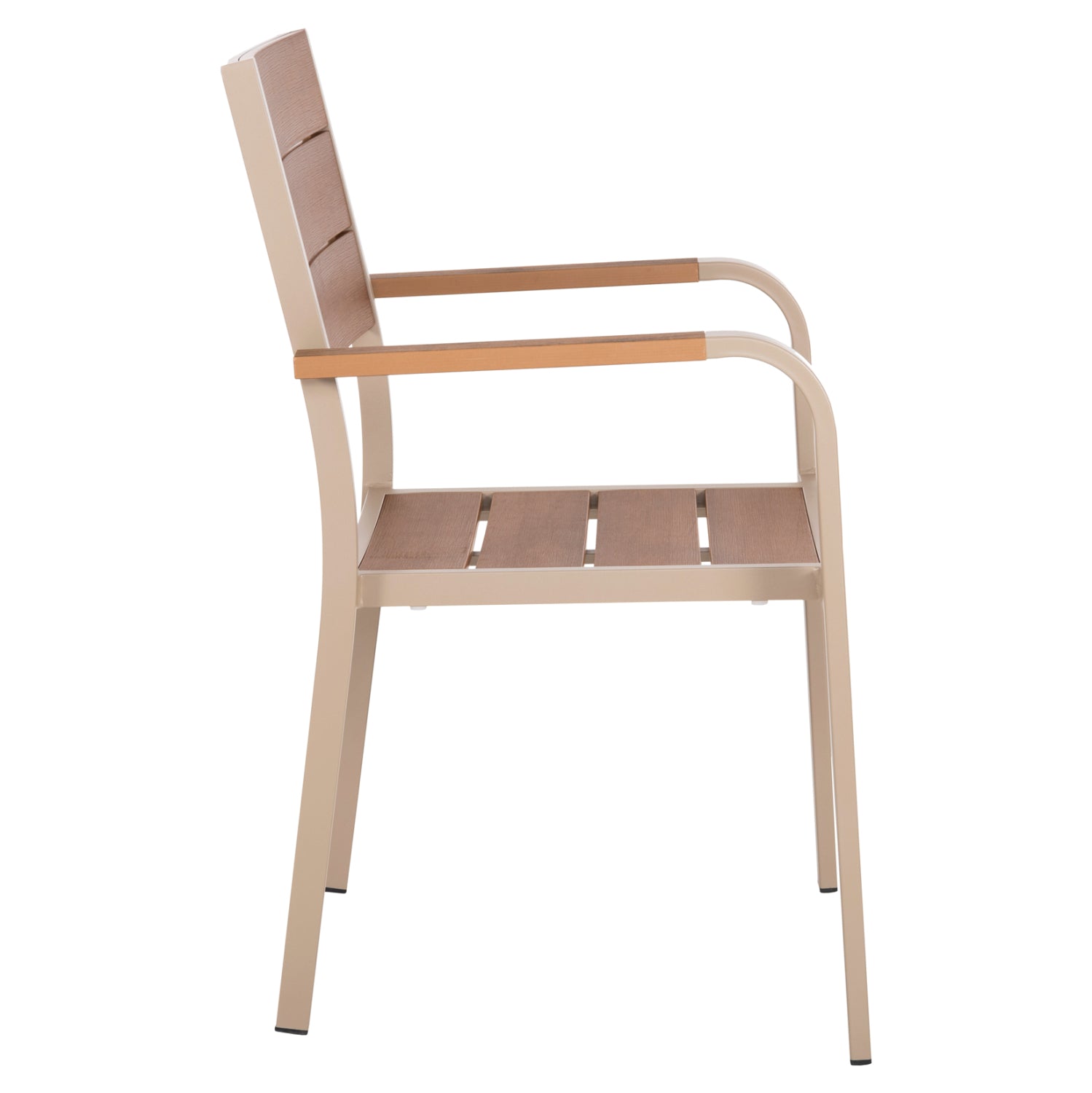 OUTDOOR DINING SET TABER HM10738.04 TABLE & 6 DINING CHAIRS-ALUMINUM & POLYWOOD--CHAMPAGNE COLOR