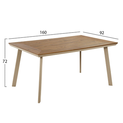 OUTDOOR DINING SET TABER HM10840.01 TABLE & 4 DINING CHAIRS-ALUMINUM & POLYWOOD--CHAMPAGNE