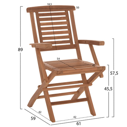 OUTDOOR DINING SET WONDER HM21290 TABLE & 4 DINING CHAIRS FOLDABLE--TEAK WOOD