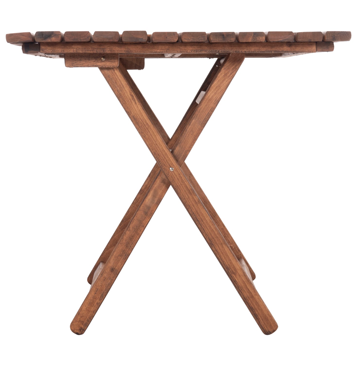 OUTDOOR DIRECTOR'S DINING SET 5PCS LIMNOS HM21135 BEECH WOOD IN WALNUT COLOR--TEXTILENE IN ECRU