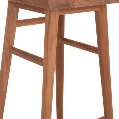 SET BAR TABLE WITH 2 BAR STOOLS BOLMAR HM10917 TEAK WOOD IN NATURAL COLOR